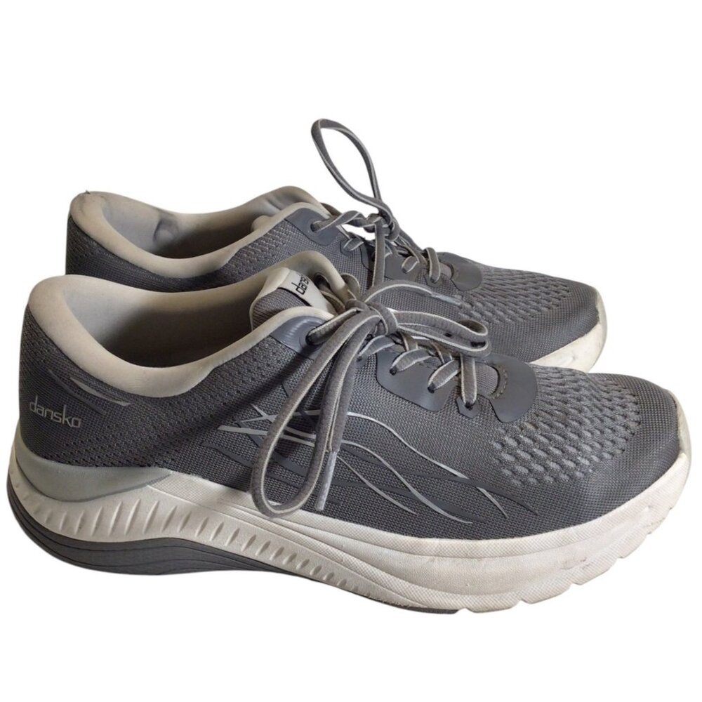 DANSKO Pace Mesh Lace Up Walking Sneaker 39 8 8.5 Lightweight Shoes Comfort Grey